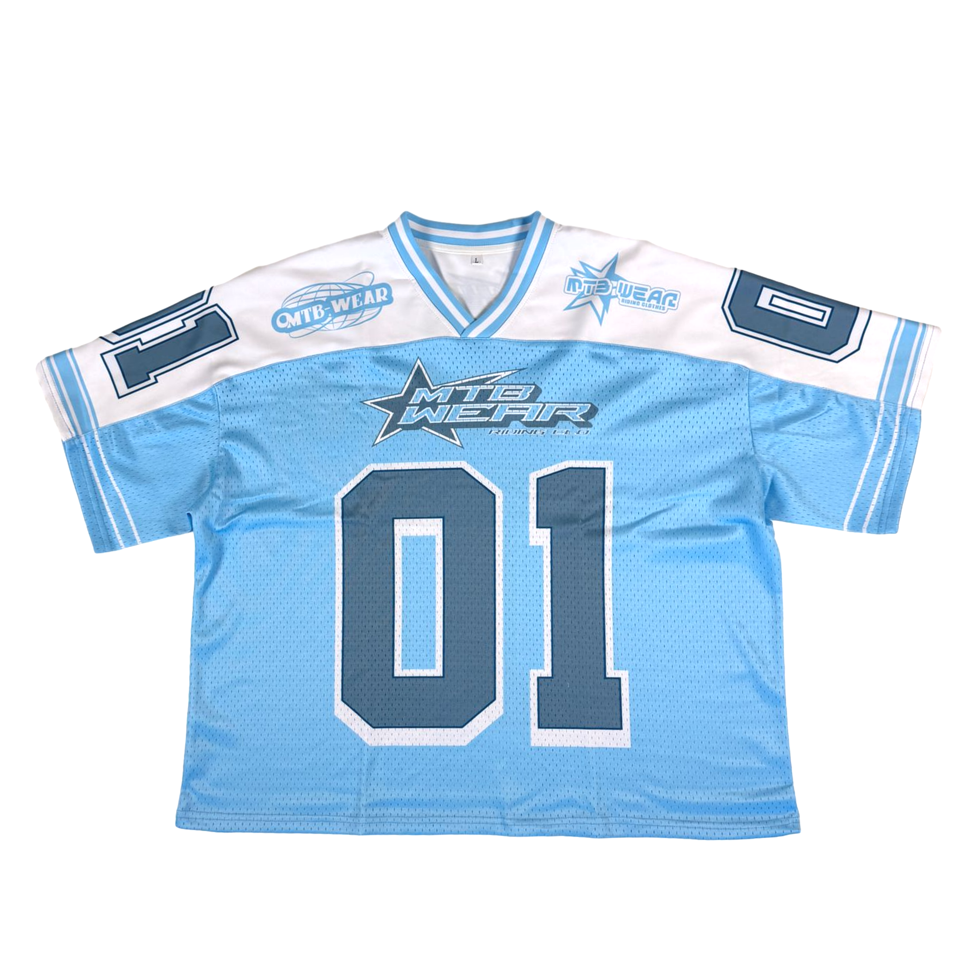 MESH JERSEY - Blue/White