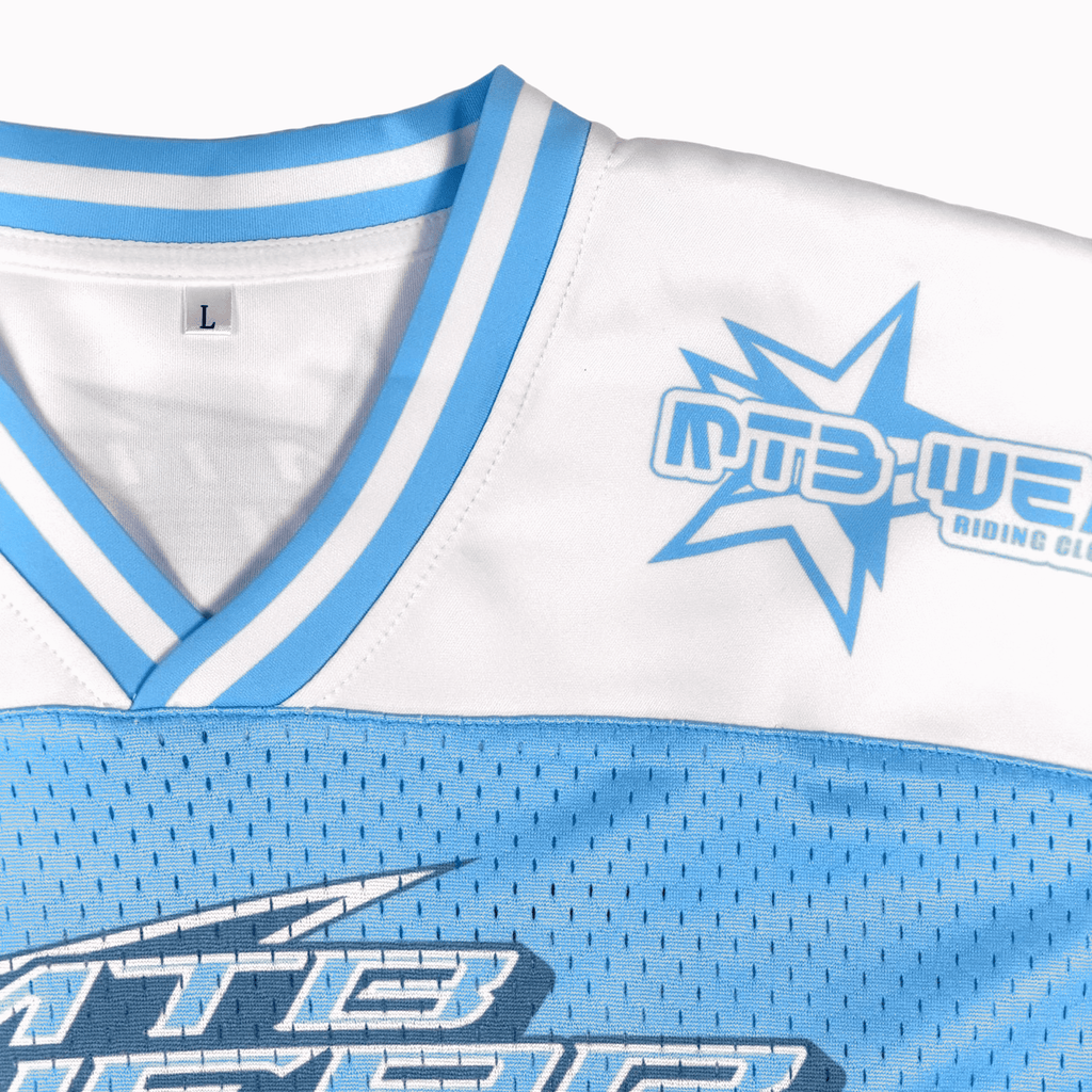 MESH JERSEY - Blue/White