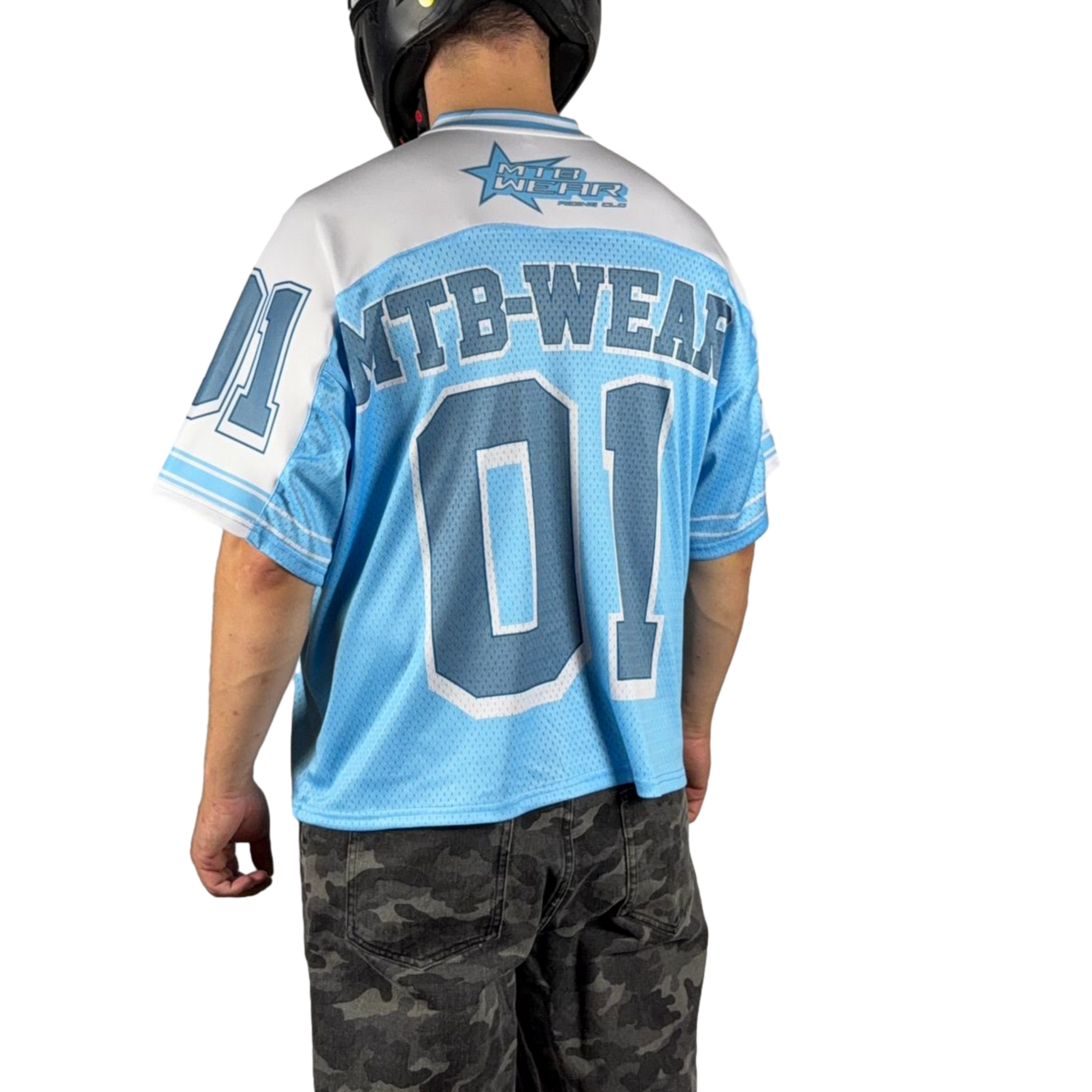 MESH JERSEY - Blue/White